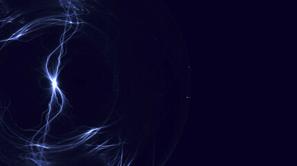 energievoll leuchtende Linie, Blitz, Neonlicht Hintergrund, organische Formen, Reaktion, Elektrizität, Dynamik, wolkenförmig, futuristisch, Design, Weltall, blau, violett
