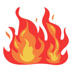 Fire flames vector illustration isolated, cartoon heat wildfire clip art image, red fiery flames clipart
