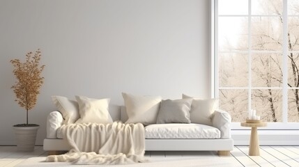 Minimalist Living Room with Cozy Touches