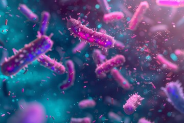 Fototapeta premium bacteria and microscope