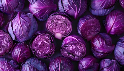 Obraz premium Vibrant Purple Cabbage Pattern for Food Designs