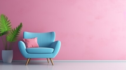Minimalist Oasis in Pink and Blue