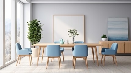 Minimalist Dining Room with a Touch of Nature