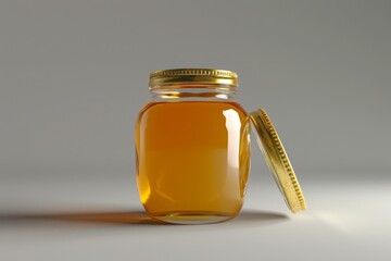 jar of honey isolated on plain background