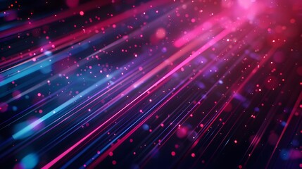 Naklejka premium Abstract Futuristic Background with Neon Lights and Bokeh