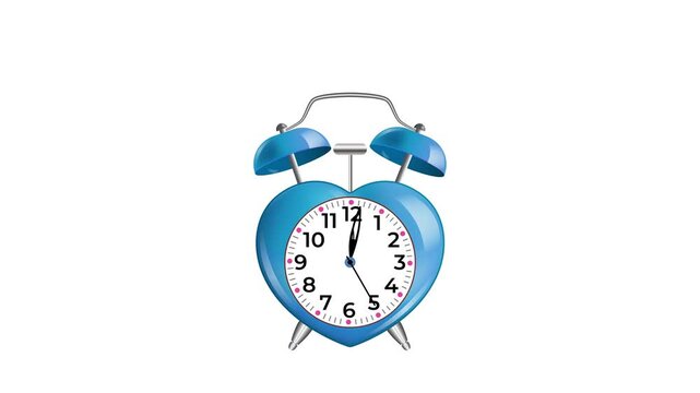 Alarm. Animation, wake-up time, alarm clock on a white background.