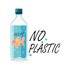 Don't want plastic bottles, plastic containers of any kind for the environment. The message is no plastic