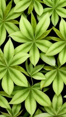 Fototapeta premium Green Plant Flower Leaves Illustration For Background or Pattern