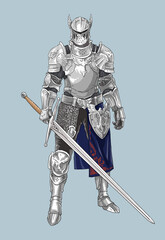 medieval knight with sword