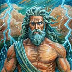 Zeus. God of thunder and lightning