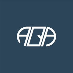 AQA abstract monogram logo design. AQA monogram unique modern flat abstract letter logo design.