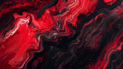 Obraz premium Abstract Red & Black Liquid Marble Background
