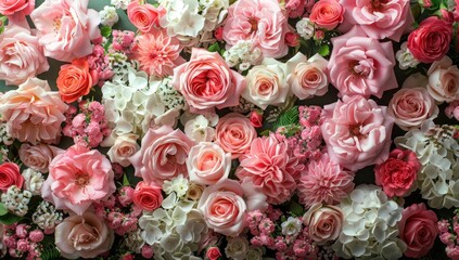 Pink and White Floral Tapestry