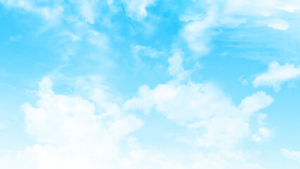 clear blue sky with plain white cloud with space for text background. The vast blue sky and clouds. blue sky background with tiny clouds nature.