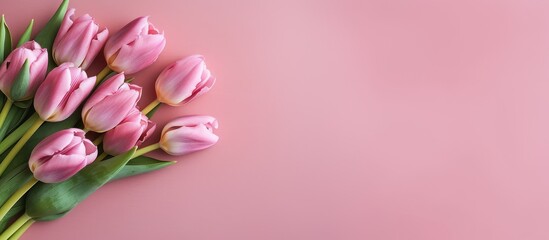 Pink Tulips on Pink Background