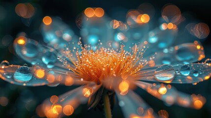 8K resolution photograph of a blooming dandelion seed head, each individual seed parachute in sharp focus, morning dew glistening on delicate filaments