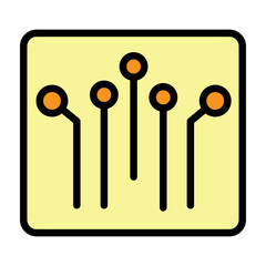 Electronic Circuit Vector Filled Icon Design