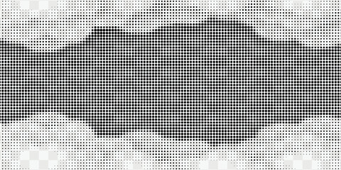 Cloud halftone design, transparent background