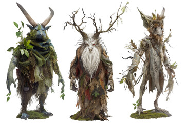 Naklejka premium Three Nature Spirits - Fantasy Creatures