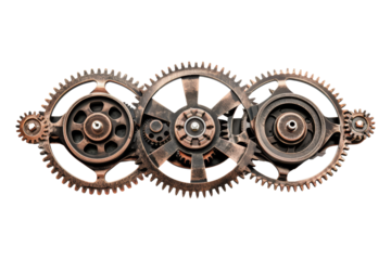 Interlocking Gears, Copper and Black