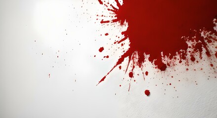 Tir &eacute;claboussures peinture faux sang d&eacute;goulinant mur blanc Halloween.