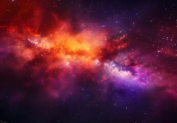 Cosmic Nebula: Red & Purple Milky Way Galaxy