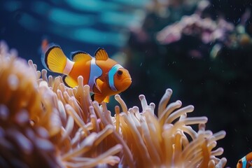 Clownfish Swimming in a Coral Reef