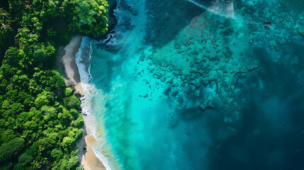 Aerial View of Stunning Coastal Landscape with Turquoise Waters