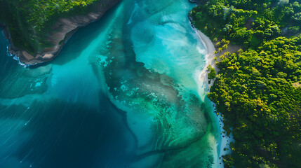Aerial View of Stunning Coastal Landscape with Turquoise Waters