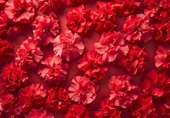 Red Carnation Floral Pattern Background
