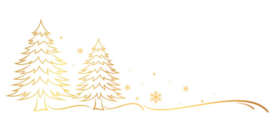 christmas tree with snowflake line art style. element vector eps 10
