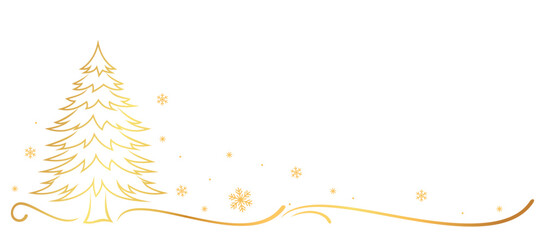 christmas tree with snowflake line art style. element vector eps 10