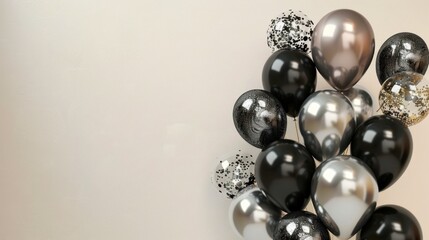 Fototapeta premium Collection of shiny balloons in assorted colors and styles