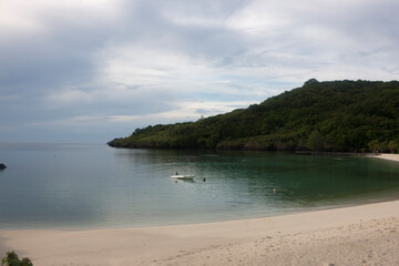 Palau landscape with sea on a cloudy autumn day