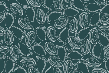 seamless pattern mango vector drawing