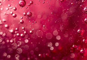 Pink Red Liquid Bubbles Abstract Macro Photography