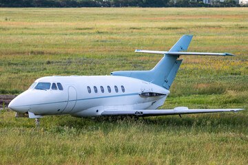 Business jet crash landed in a field