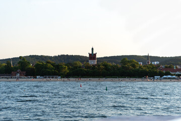 Sea coast in the evening. Sea. Travel and recreation.