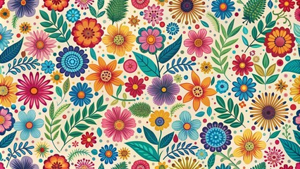 seamless pattern with colorful floral elements, floral, seamless, pattern, nature, background, design, repeat, texture