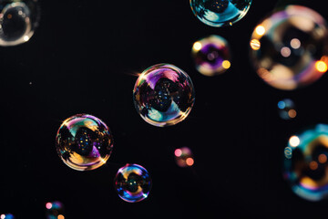 Aesthetic Soap Bubbles Effect Photo Overlays - High-Resolution Overlays, Dreamy and Whimsical Soap Bubble Effects, Perfect for Creating Magical and Creative Images. Generated AI