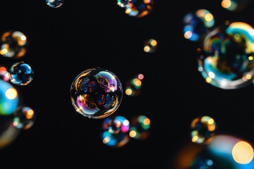 Aesthetic Soap Bubbles Effect Photo Overlays - High-Resolution Overlays, Dreamy and Whimsical Soap Bubble Effects, Perfect for Creating Magical and Creative Images. Generated AI