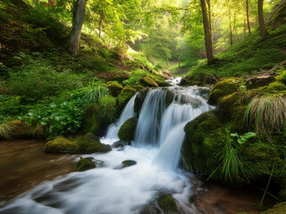 Obraz premium waterfall in the forest