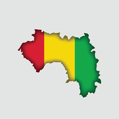 Obraz premium GUINEA Map with flag in body