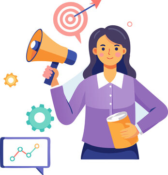 announcement by lady women vector