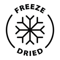 freeze dried black outline icon round rounded circle badge stamp label isolated on transparent background