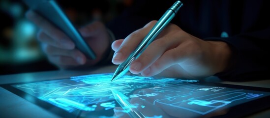 Digital Artist Working On A Tablet