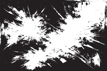 Abstract Acrylic Painting on Smudged Canvas: Black and White Grunge Background