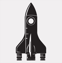 rocket vector silhouette on a white background