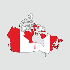 CANADA Map with flag in body