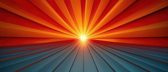 Obraz premium Abstract orange concentric sunburst, anime dynamic background.